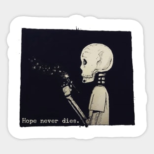 Hope Never Dies Skeleton Blowing Dandelion Sticker